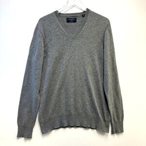ALLSAINTS Men's V-Neck 100% Wool Gray Long Sleeve Sweater Sz M